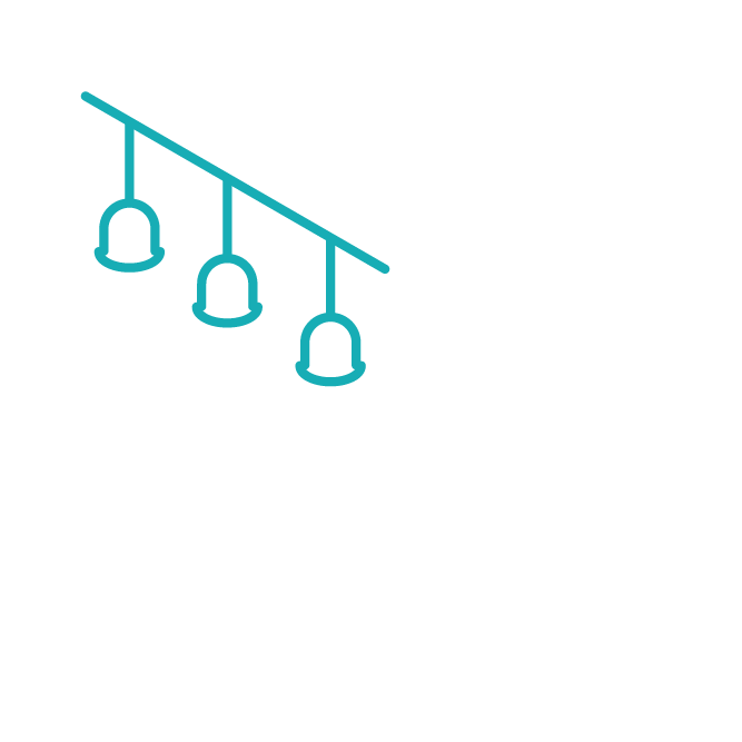 Three hanging pendant lights icon